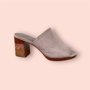 Frye Blake Chevron Lilac Leather Mules Sandal Slide Block Heels Women Size 8.5